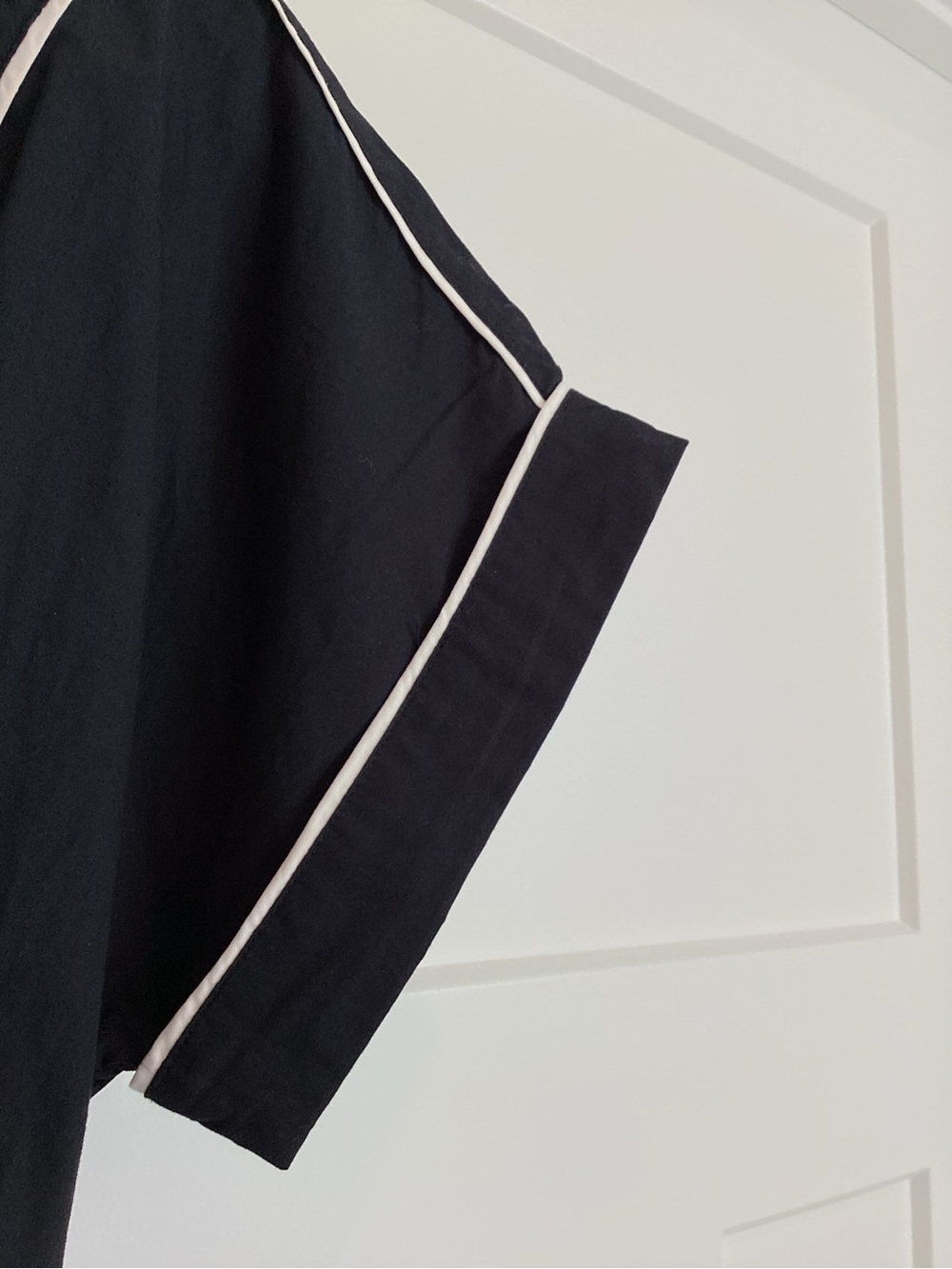 Anthropologie Somerset Dress Collared V-Neck Short-Sleeve Maxi Dress Black White - Picture 11 of 13